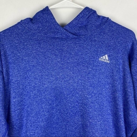 Adidas Running Sweater Womens Large Blue Hooded Sweatshirt Ladies Casual - Picture 4 of 12